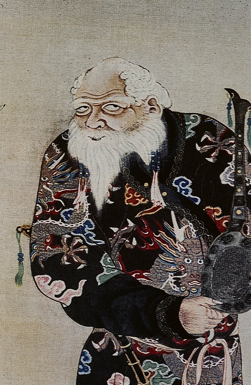 Wielcy przywódcy osiemnastowiecznych Ainu: Itokoi i Shinichi z Akkeshi, Chosama z Uraashibetsu i Shonko z Noshappu, w szczególności, ilustracja autorstwa Fosco Maraini
