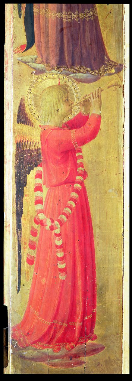 Anioł grający na fajce, z tryptyku Linaiuoli, 1433 (tempera na desce) (detal) autorstwa Fra Angelico