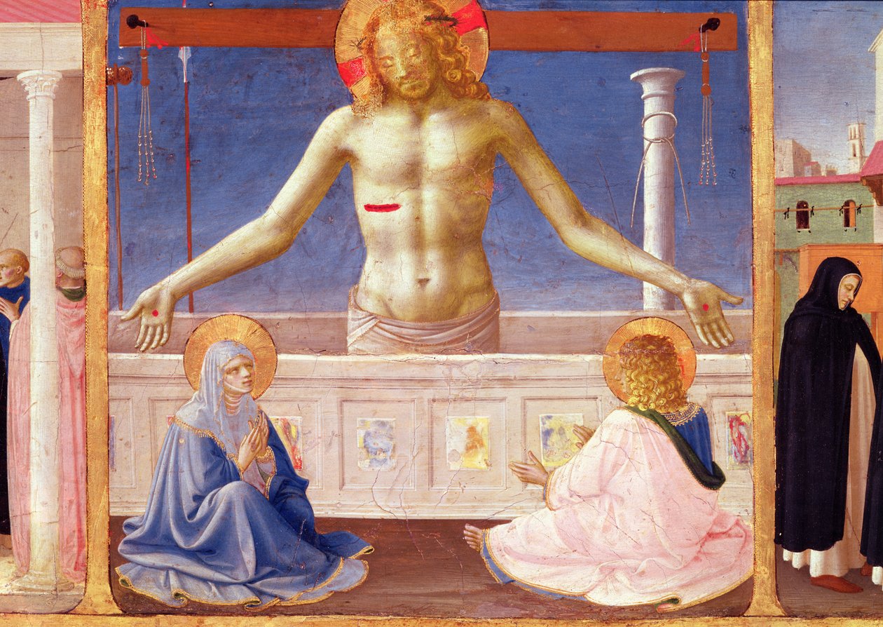 Chrystus wstający z grobu, fragment predelli z koronacji NMP, ok. 1430-32 (tempera na panelu) autorstwa Fra Angelico