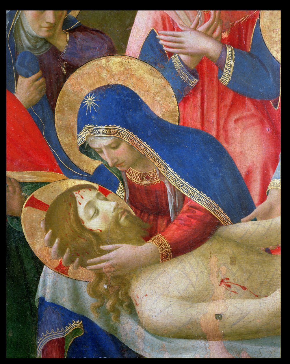 Opłakiwanie zmarłego Chrystusa, 1436-41 (tempera na desce) (szczegół) autorstwa Fra Angelico