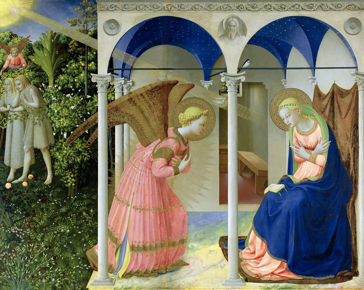 Zwiastowanie, 1426 (tempera i złoto na płycie) autorstwa Fra Angelico