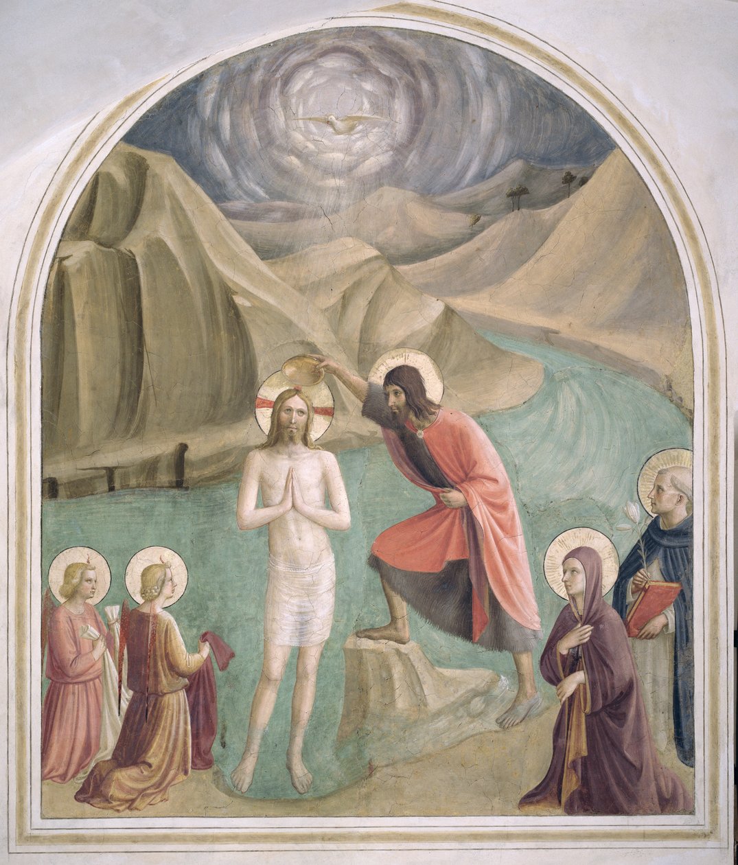 Chrzest Chrystusa, ok. 1438-45 autorstwa Fra Angelico