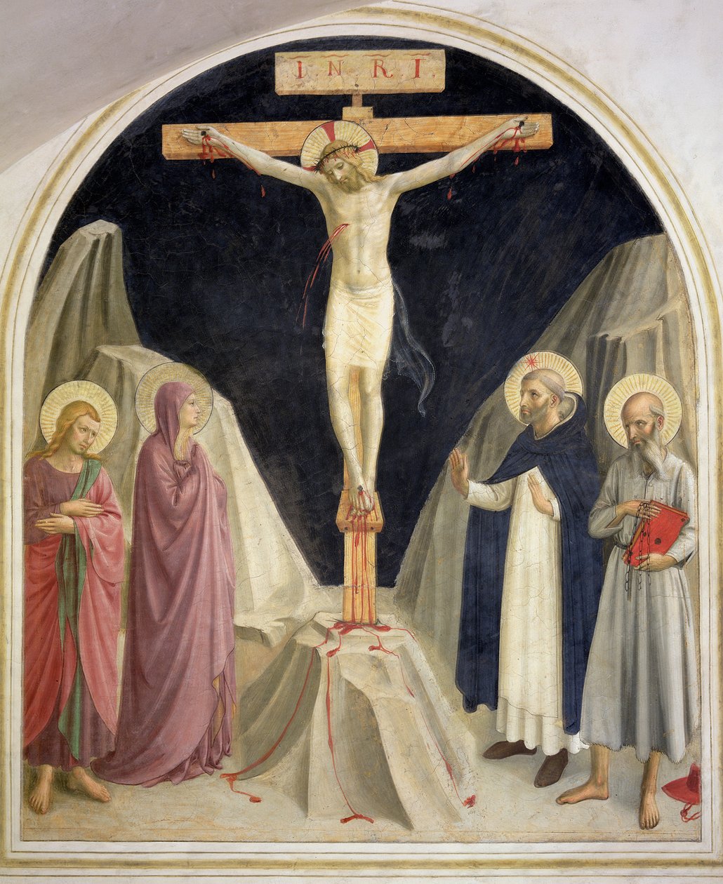Ukrzyżowanie z SS. Dominik i Hieronim, 1442 autorstwa Fra Angelico