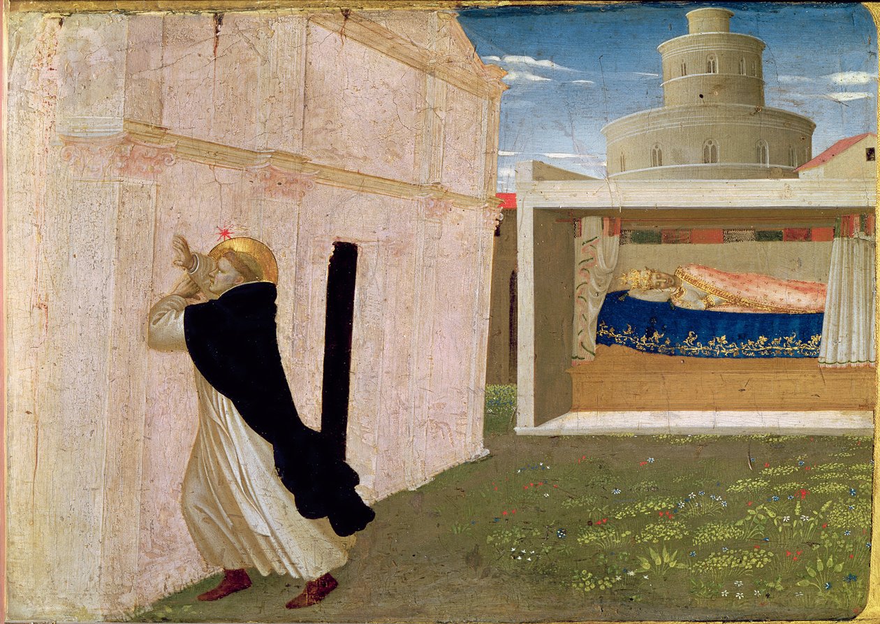 Sen Innocentego III, z panelu predella Koronacji Marii, ok. 1430-32 (tempera na panelu) autorstwa Fra Angelico