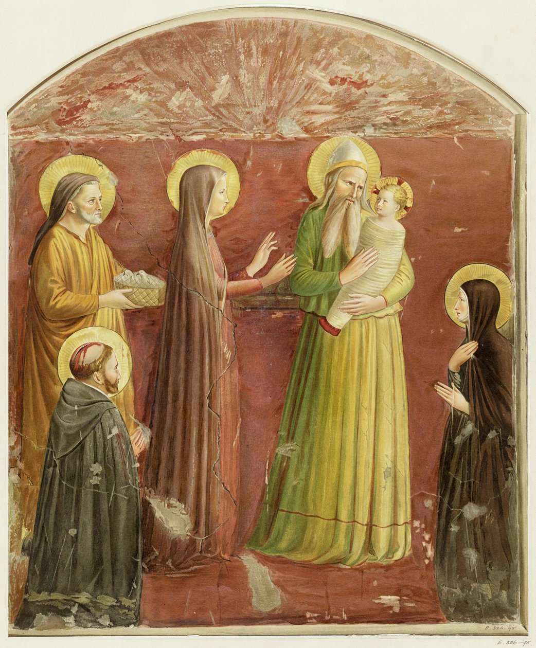 Ofiarowanie w świątyni, z serii rycin wykonanych przez Towarzystwo Arundel (chromolitho) (patrz 76098) autorstwa Fra Angelico