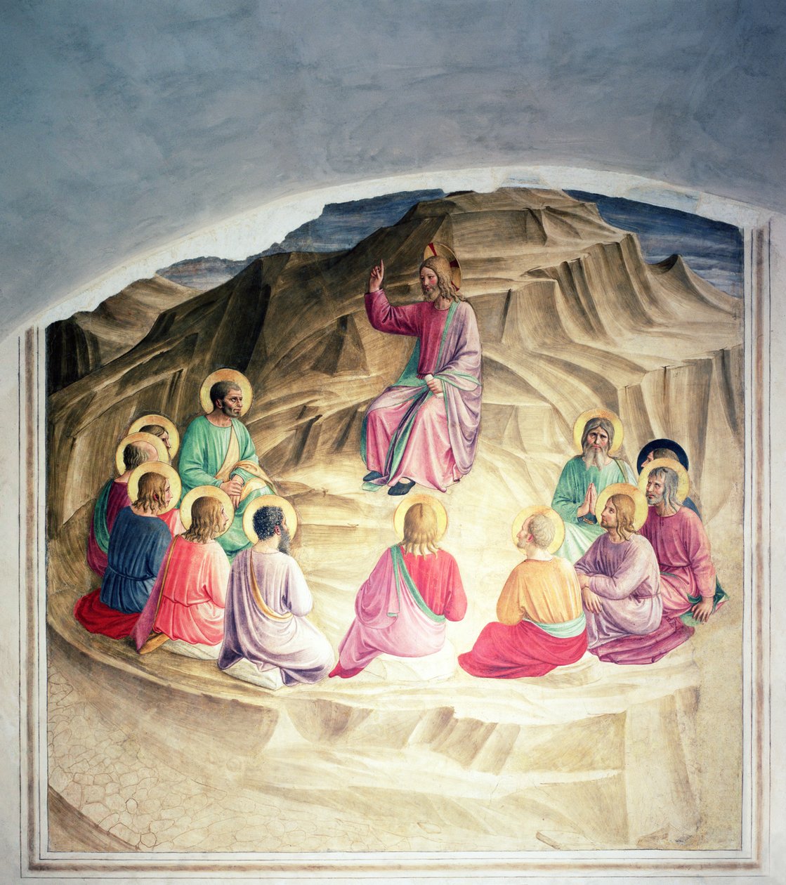 Kazanie na Górze, 1442 r. autorstwa Fra Angelico