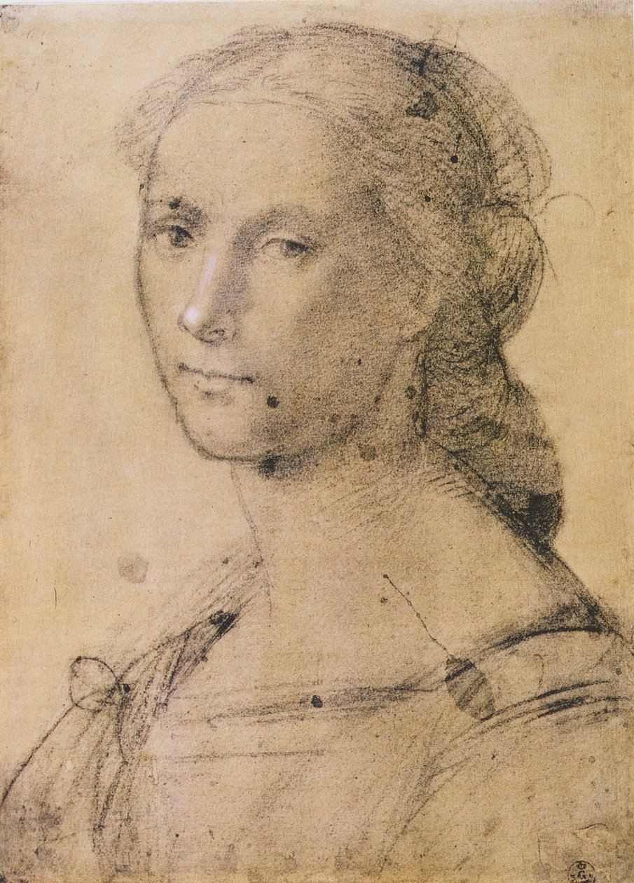 Portret młodej kobiety (kreda na papierze) autorstwa Fra Bartolommeo