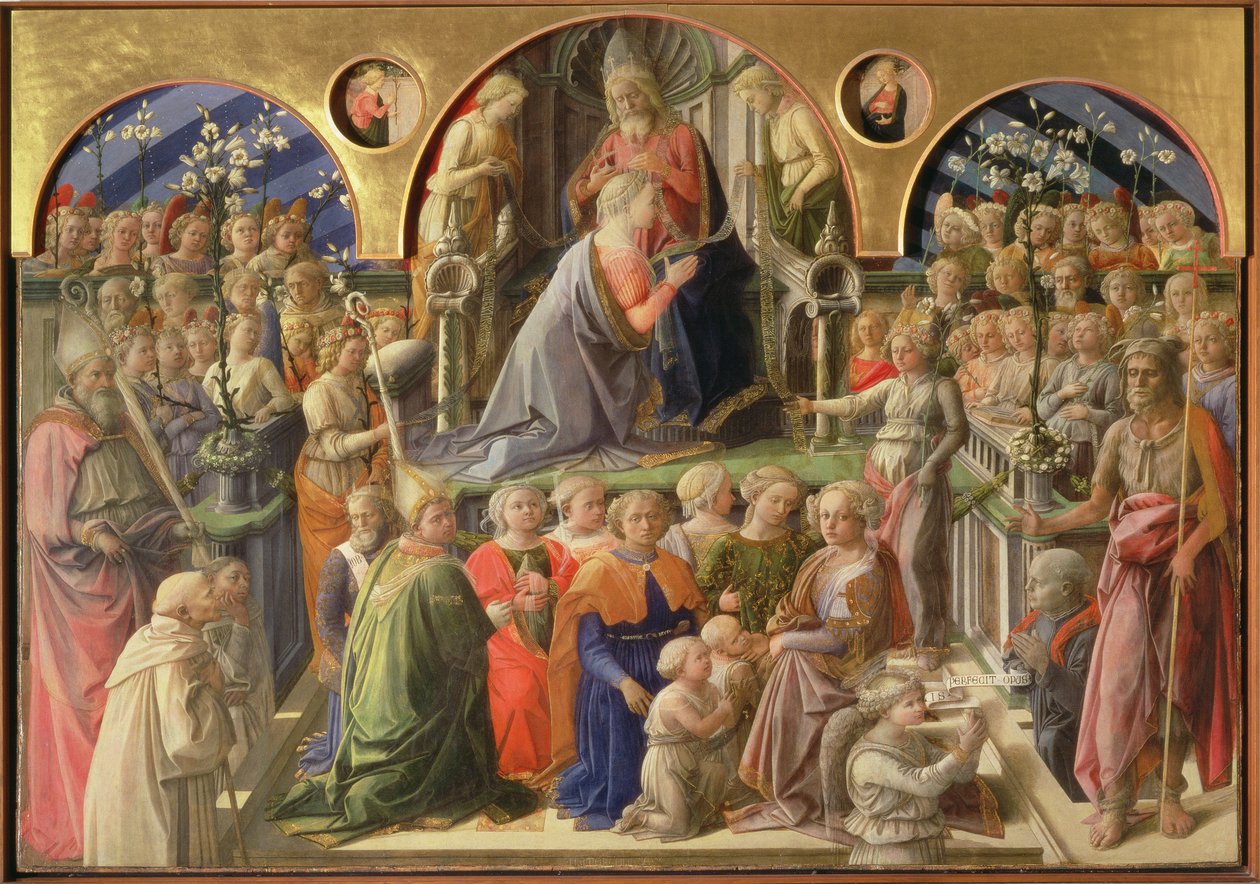 Koronacja Dziewicy, 1441-7 (tempera na panelu) autorstwa Fra Filippo Lippi