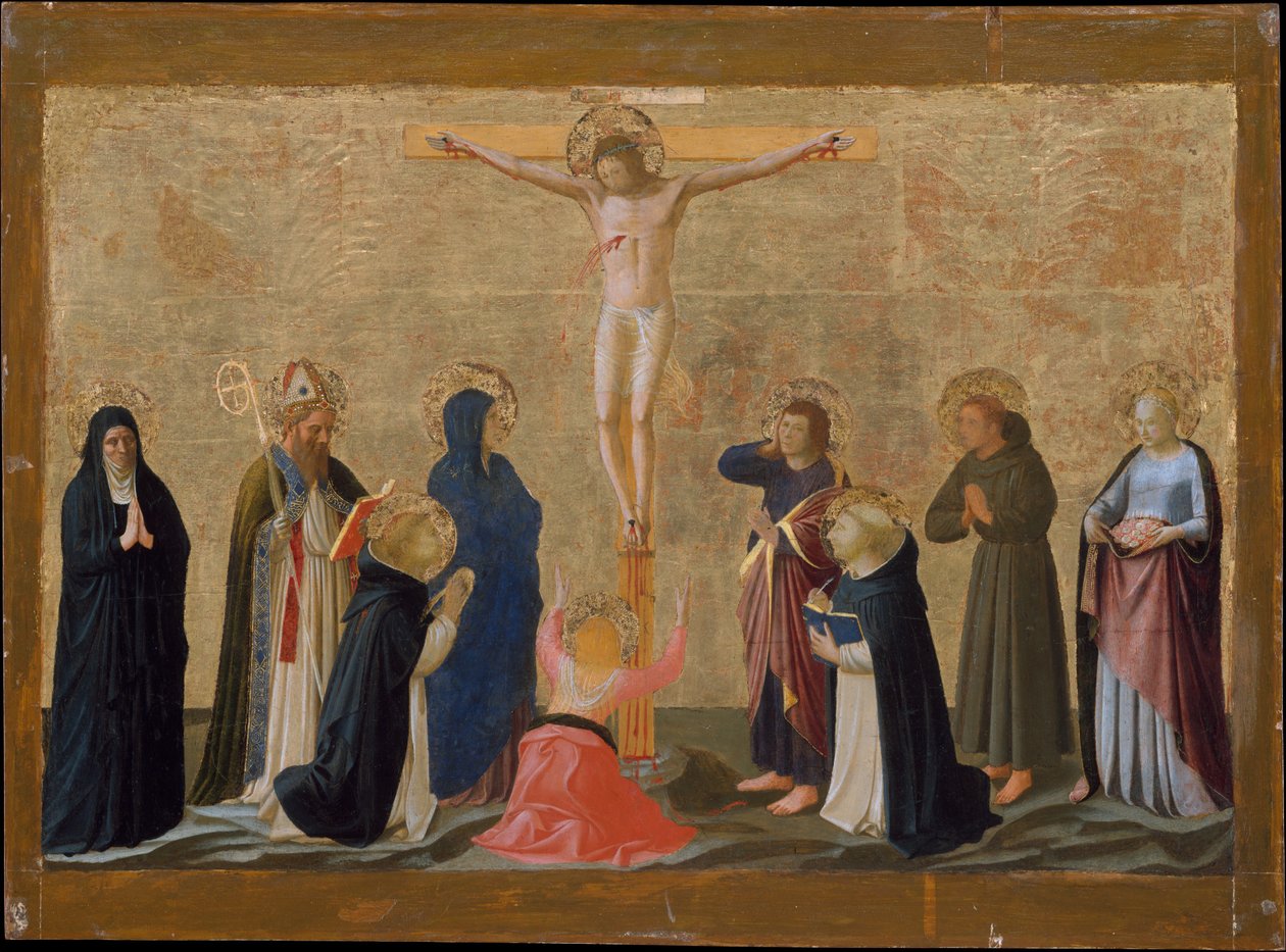 Ukrzyżowanie, ok. 1440 (tempera do płótna ułożonego na drewnie) autorstwa Fra Angelico