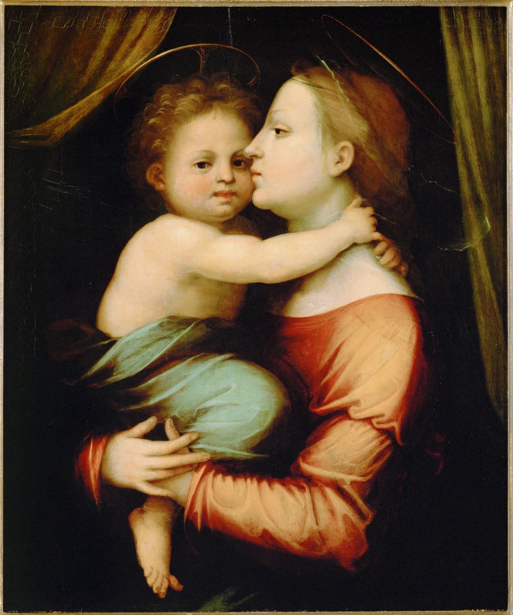Madonna z dzieciątkiem (drewno topoli) autorstwa Fra (1472-1517) Bartolomeo