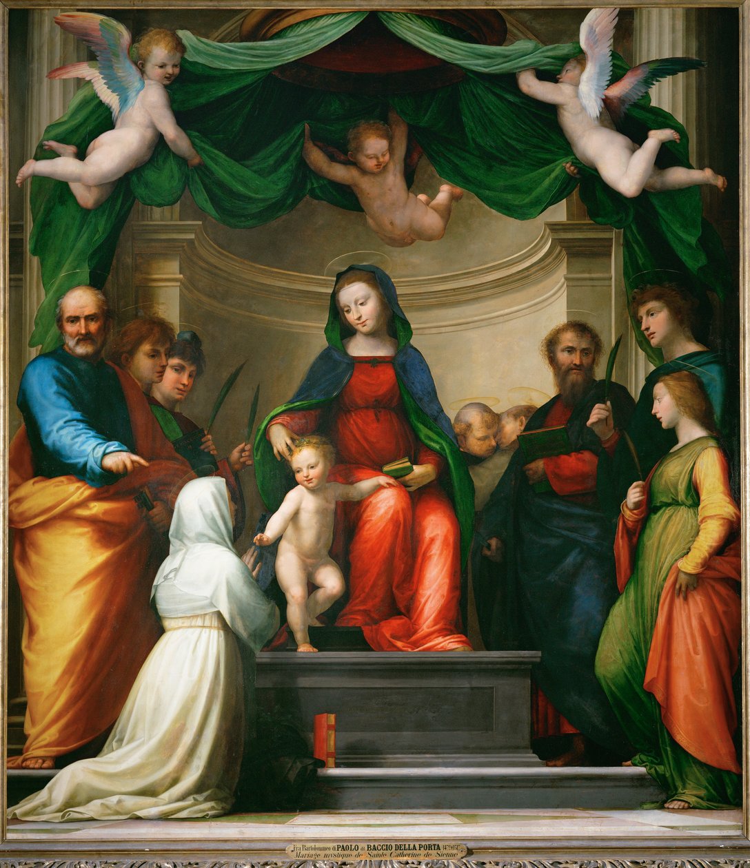 Mistyczne małżeństwo świętej Katarzyny ze Sieny ... autorstwa Fra (1472-1517) Bartolomeo