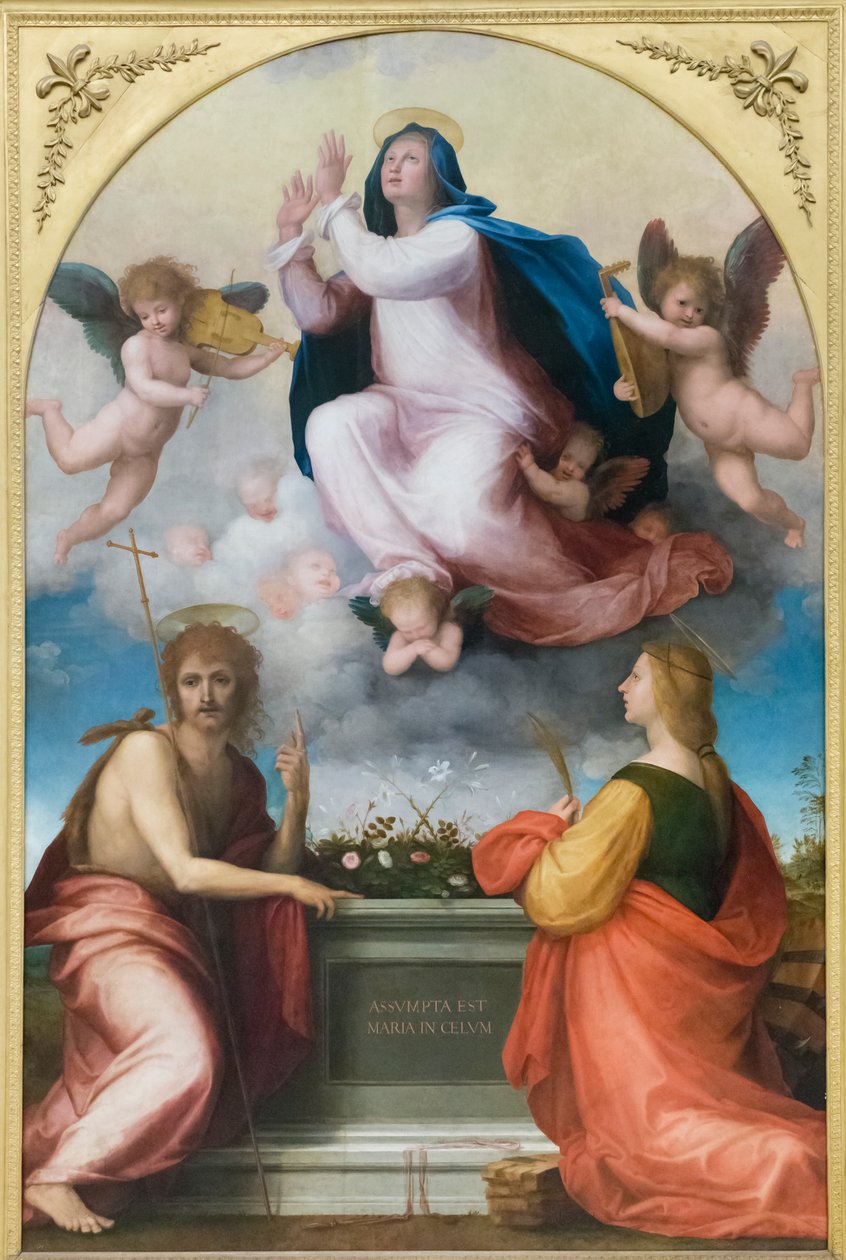 Wniebowzięcie ze św. Janem Chrzcicielem i św. Katarzyną Aleksandryjską autorstwa Fra (1472 1517) Bartolomeo
