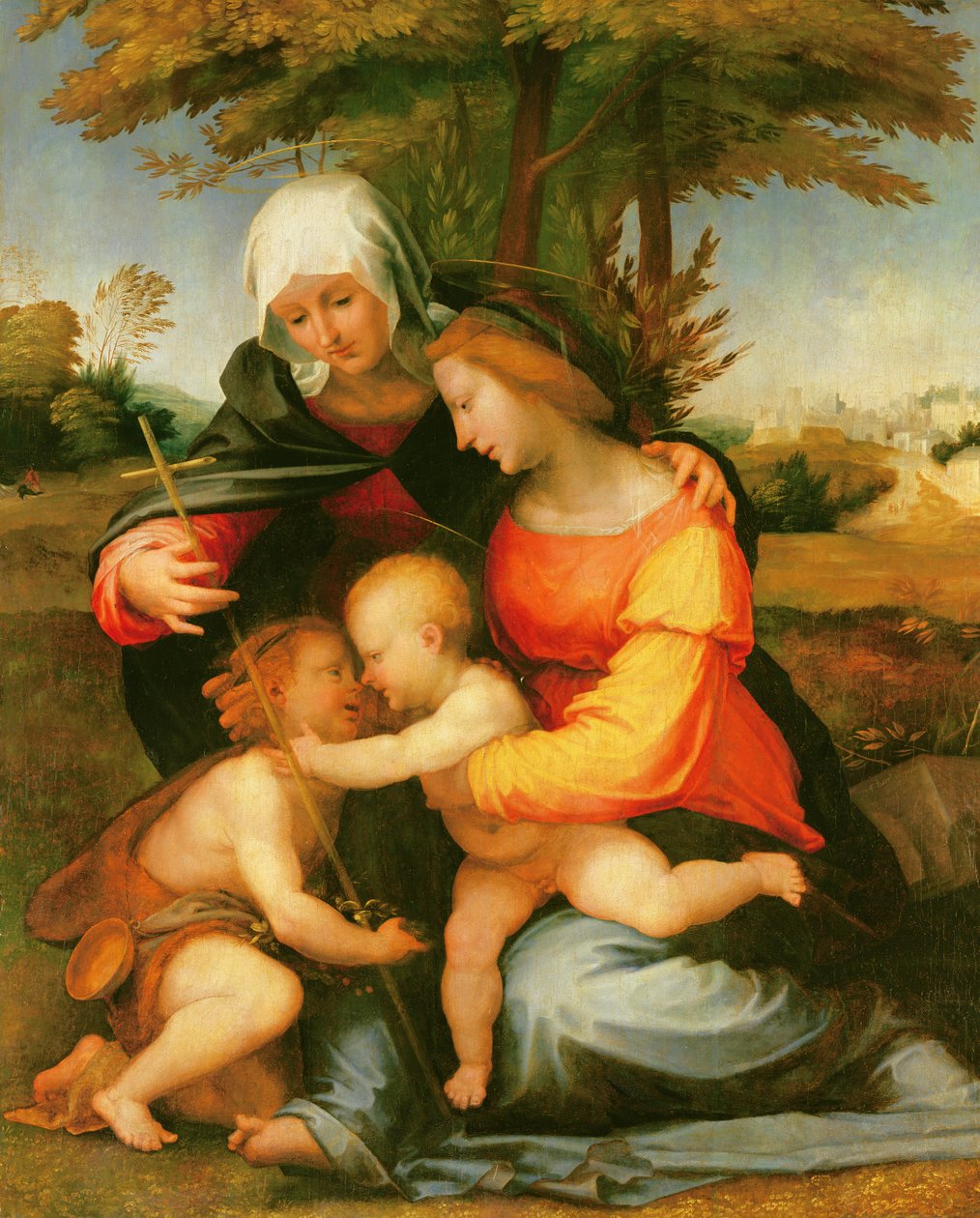Madonna z Dzieciątkiem: Św.Elżbieta i niemowlę Św.Jan Chrzciciel autorstwa Fra Bartolomeo
