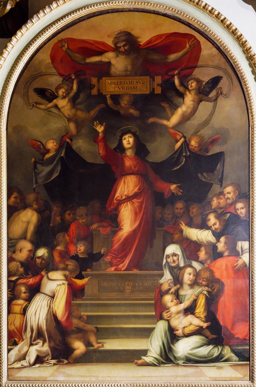 Matka Boska Miłosierdzia, Bartolomeo della Porta, znany jako Fra Bartolomeo (1472-1517), obraz. autorstwa Fra (1472 1517) Bartolomeo