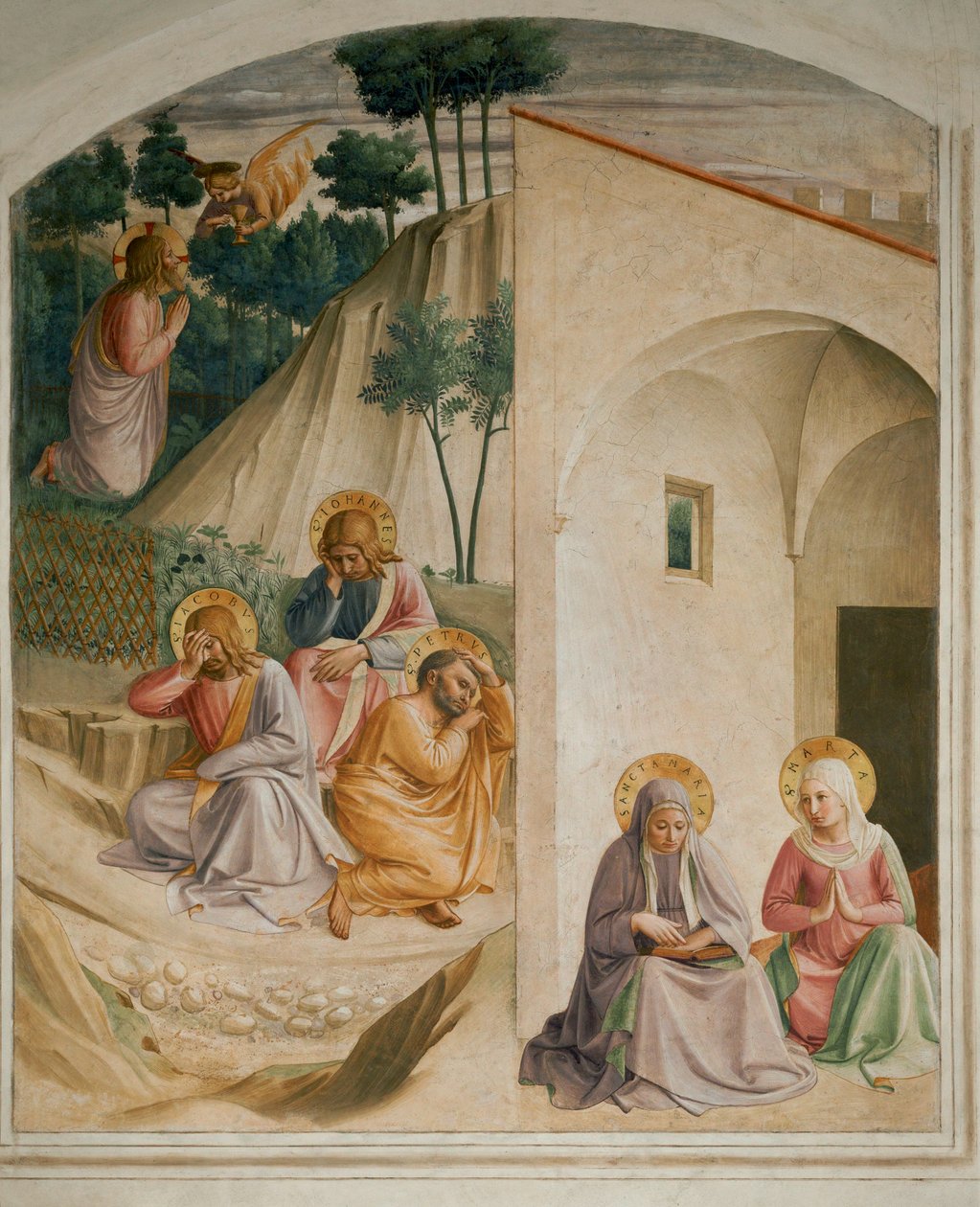 Cella 34: Chrystus modli się w Getsemani autorstwa Fra (c.1387-1455) Angelico
