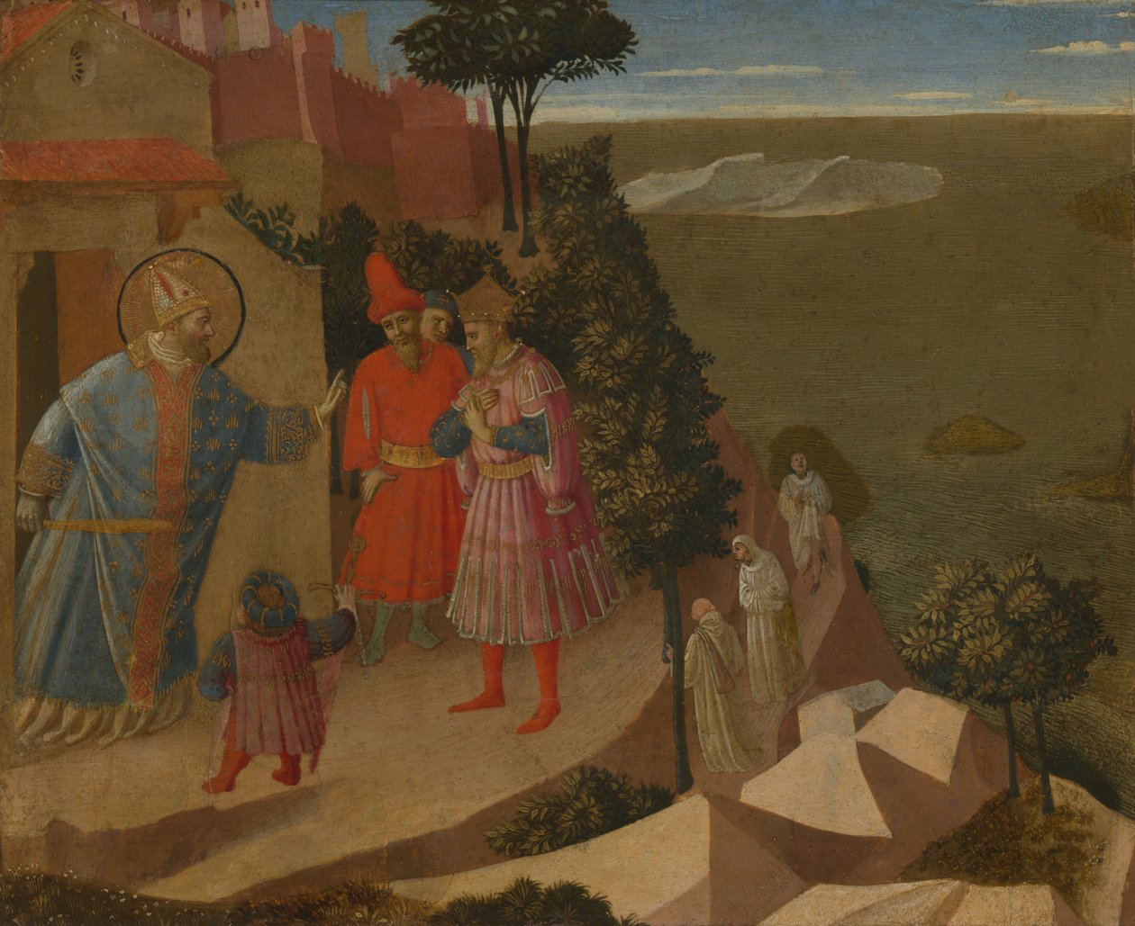 Święty Romuald odmawia cesarzowi Ottonowi III przyjęcia do Kościoła autorstwa Fra (c.1387 1455) Angelico