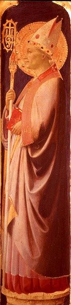 Św. Augustyn, pilaster z rewersu prawego panelu bocznego Ołtarza Świętej Trójcy, ok. 1434 (tempera na panelu) autorstwa Fra  Angelico