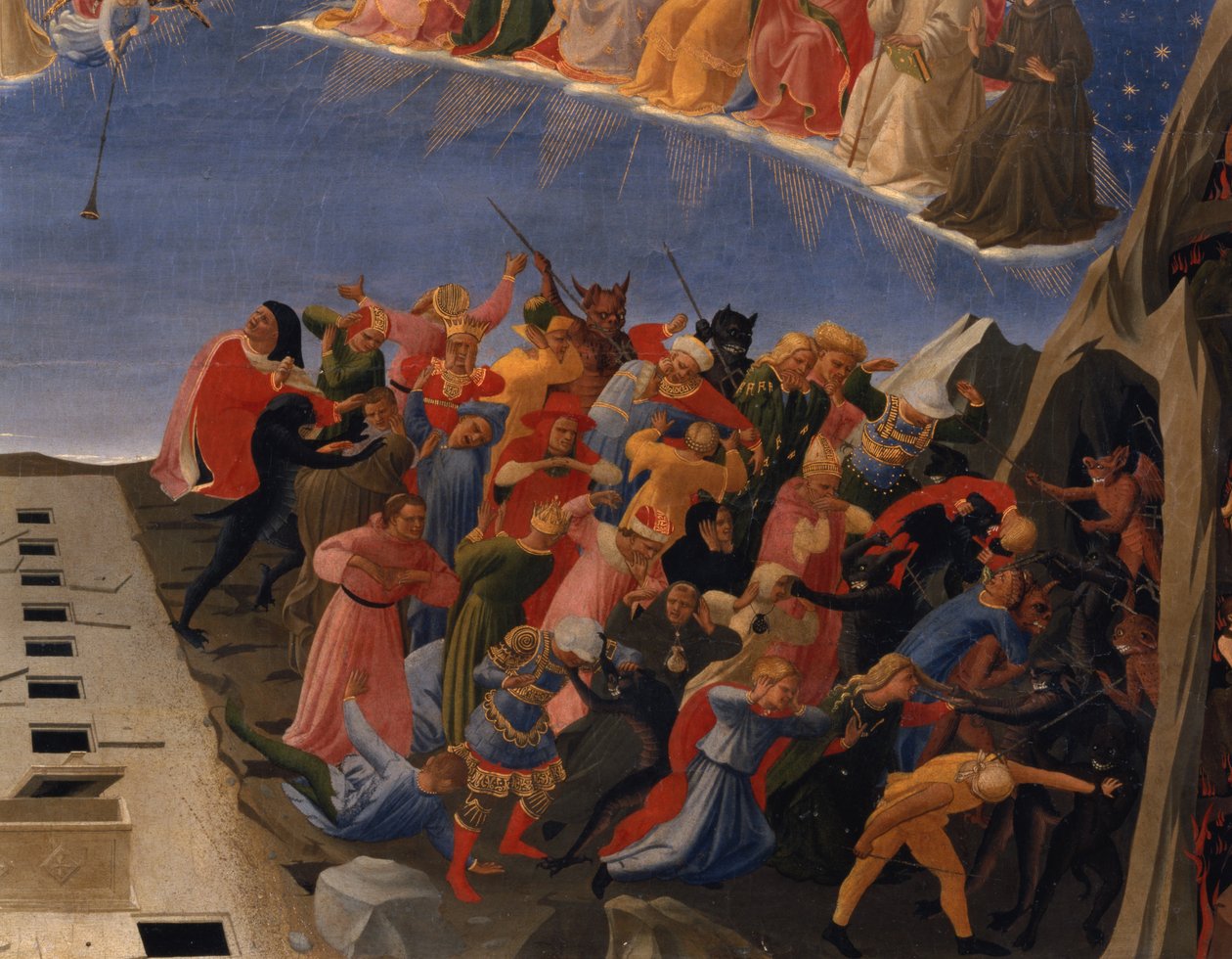 Sąd Ostateczny, fragment potępionych, ok. 1431 r. (tempera na desce) (fragment 49992) autorstwa Fra (c.1387 1455) Angelico