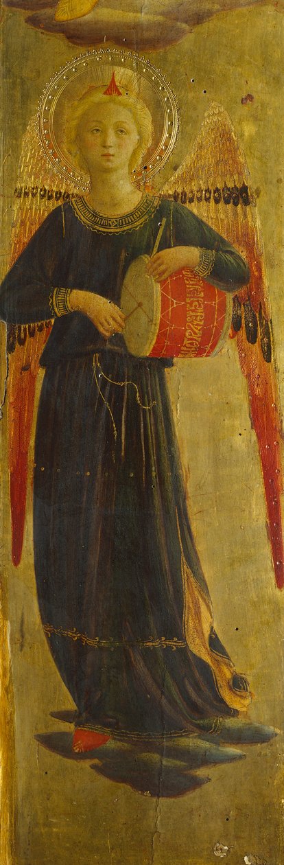 Anielski muzyk, detal z wewnętrznej ramy, Tabernakulum lnianych draperii autorstwa Fra (c.1387 1455) Angelico