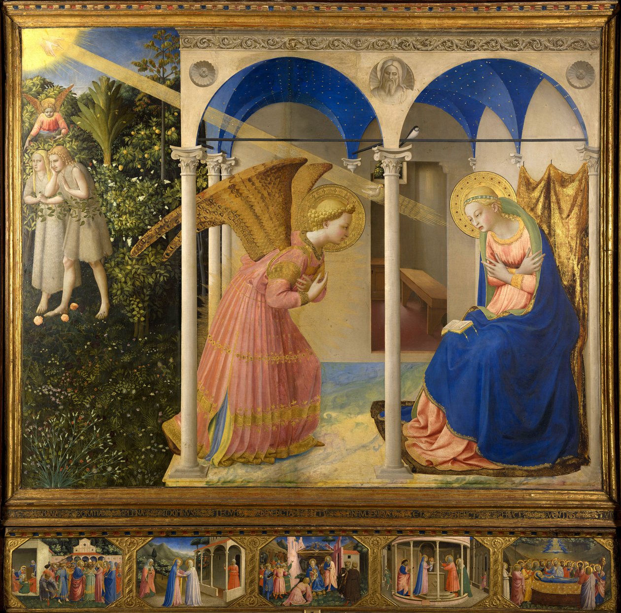 Angelico, Fra Giovanni, da Fiesole (ok. 1400-1455) Tempera Zwiastowania na desce Renaissance 1430-1432 Włochy, Szkoła florencka Museo del Prado, Madryt 154x194 Malarstwo autorstwa Fra  Angelico