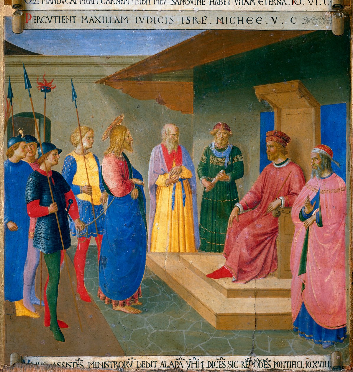 Chrystus przed Kaifusem, szczegół autorstwa Fra  Angelico