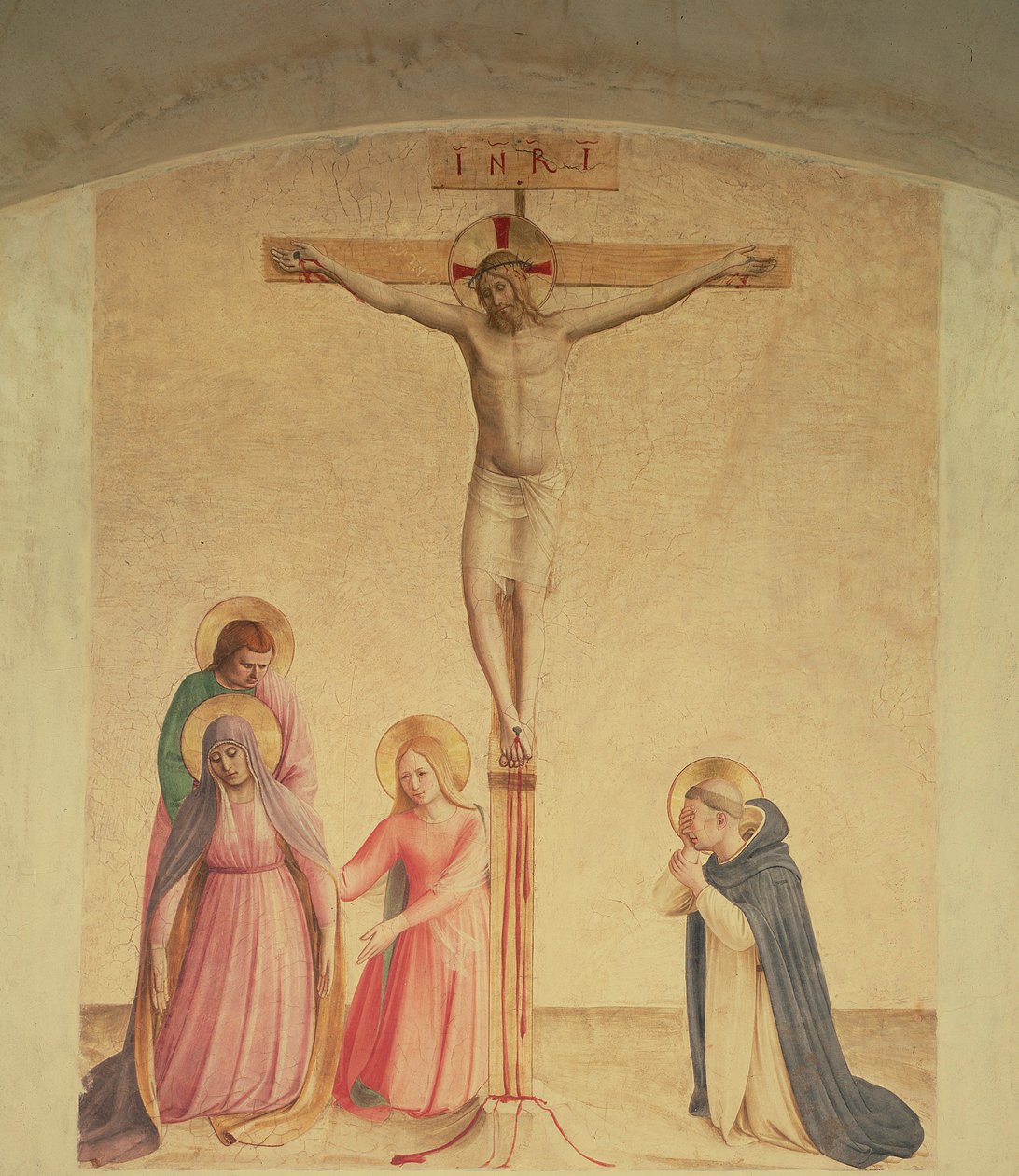 Ukrzyżowanie, ok. 1438-45 (fresk) autorstwa Fra  Angelico