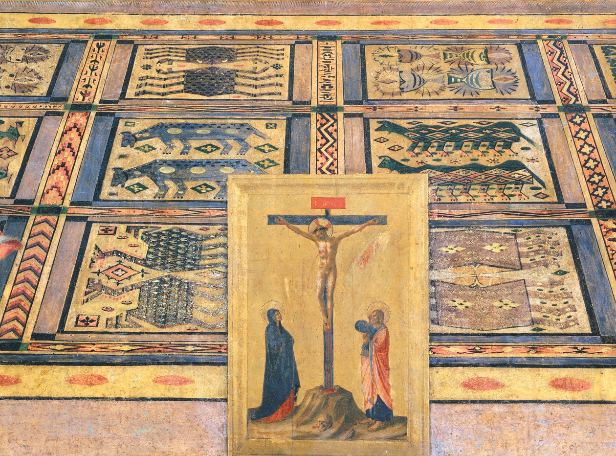 Ukrzyżowanie, fragment ołtarza św. Marka, ok. 1440 (tempera na drewnie) autorstwa Fra  Angelico