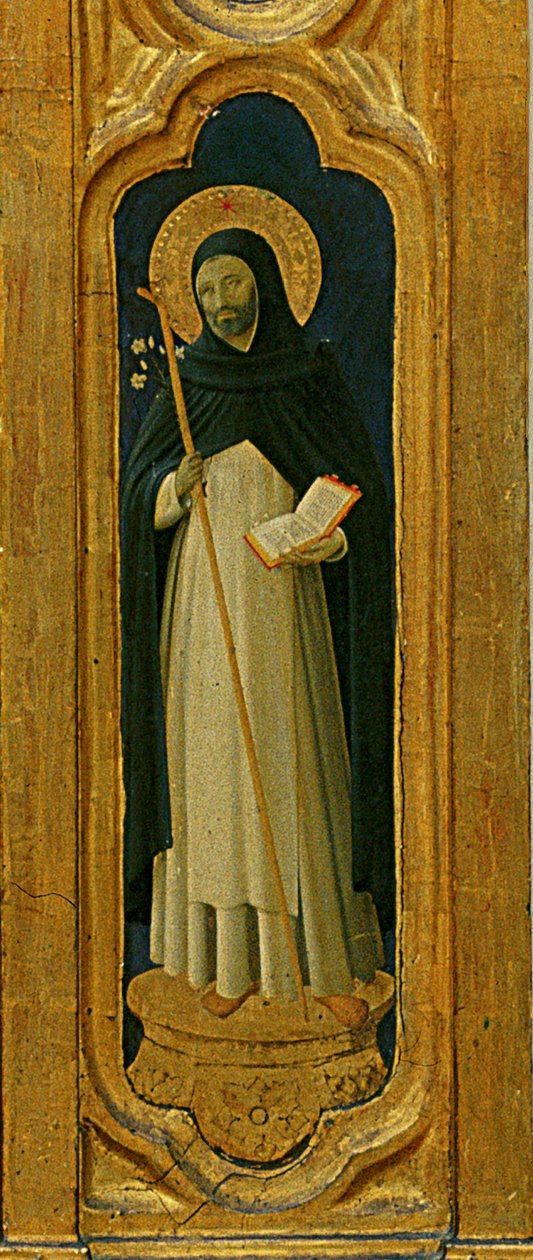 Fragment ołtarza Santa Trinita, ramy i sterczyn autorstwa Lorenzo Monaco (Piero di Giovanni) (ok. 1370-1425) ukończony ok. 1434 (tempera i złoto na panelu) autorstwa Fra  Angelico