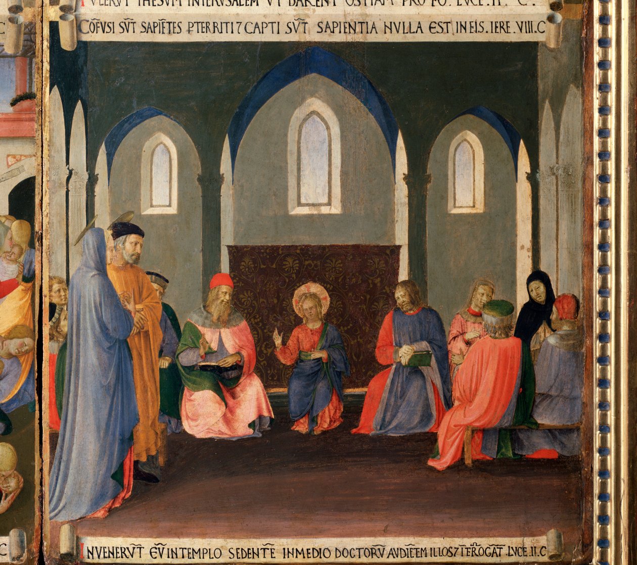 Jezus wśród lekarzy. Życie Chrystusa, Srebrna Szafa. (Tempera na drewnie autorstwa Fra  Angelico