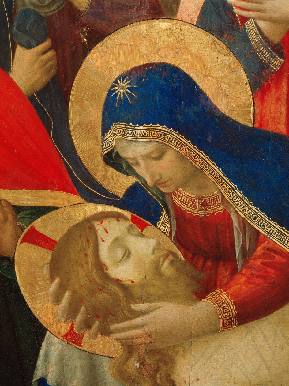 Lament nad śmiercią Chrystusa, fragment Matki Boskiej (Malarstwo na drewnie) autorstwa Fra  Angelico