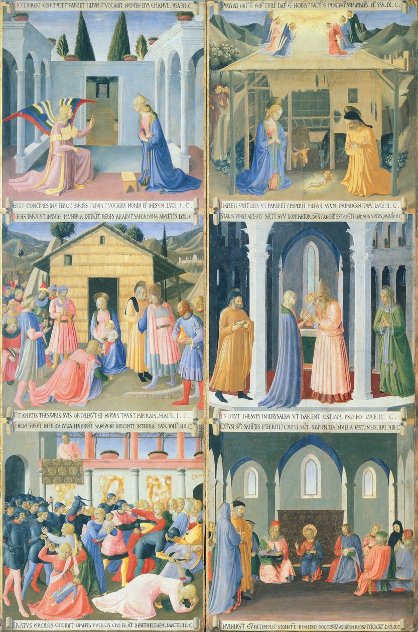 Sceny z dzieciństwa Jezusa, fragment panelu z Armadio degli Argenti (Srebrna Skrzynia) z życiem Jezusa autorstwa Fra (c.1387 1455) Angelico