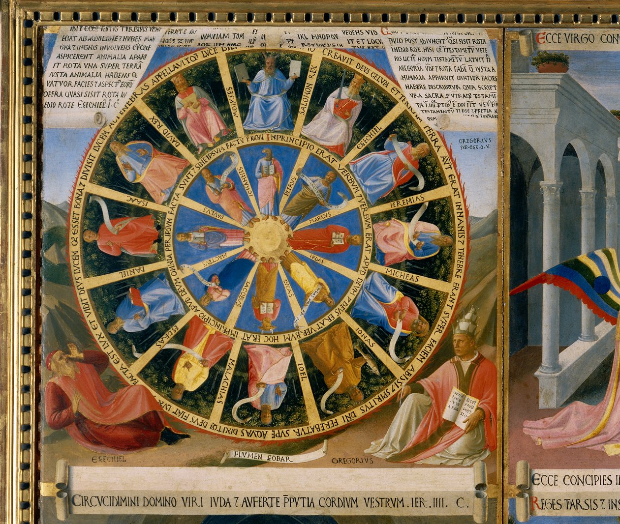 Kasetony srebrne Koło Błogosławionego, fragment Opowieści z życia Chrystusa autorstwa Fra  Angelico