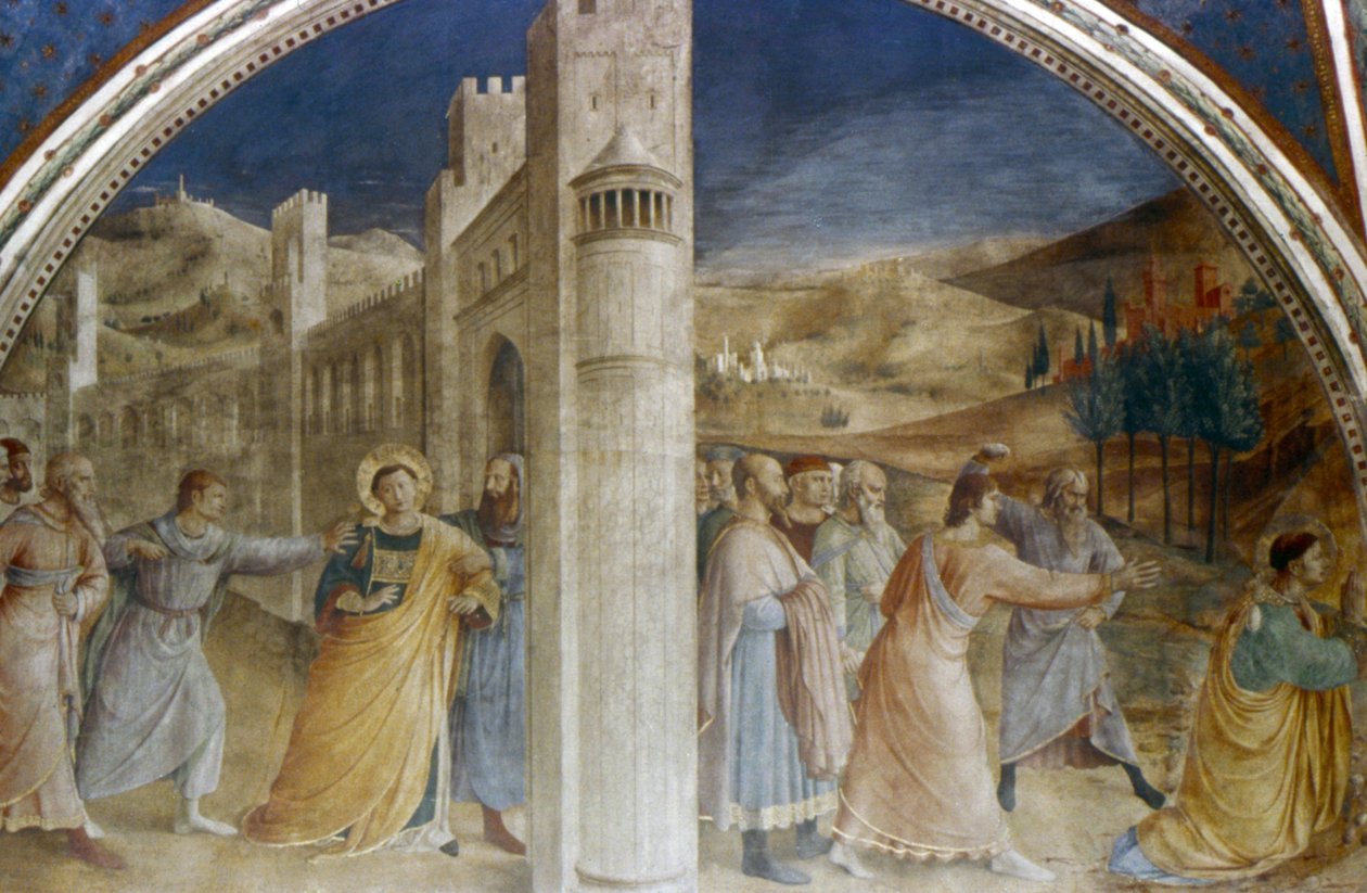 Św. Szczepan prowadzony na Męczeństwo autorstwa Fra  Angelico