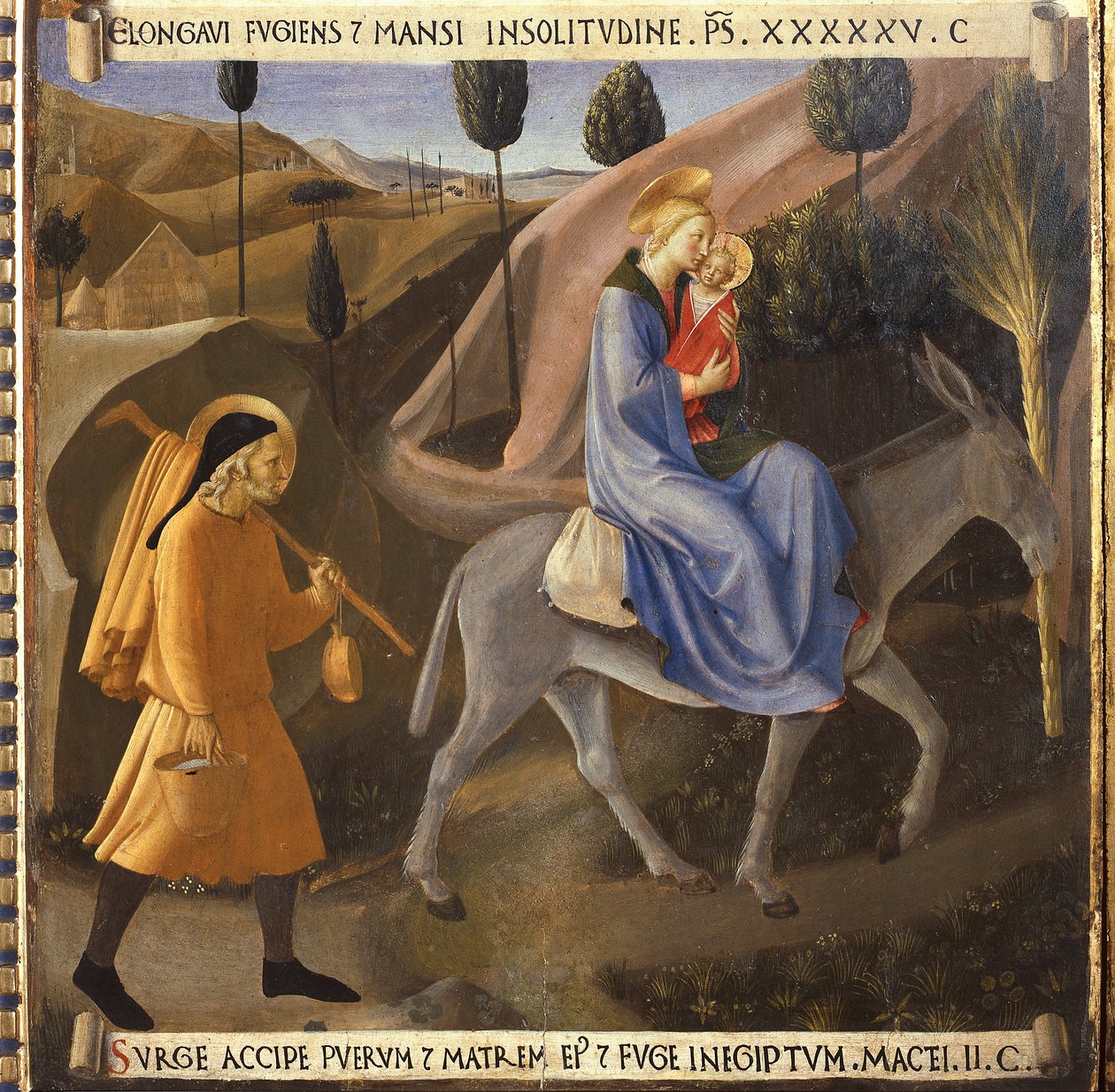 Ucieczka do Egiptu, Życie Chrystusa, Armadio degli Argenti. (Tempera na drewnie autorstwa Fra  Angelico