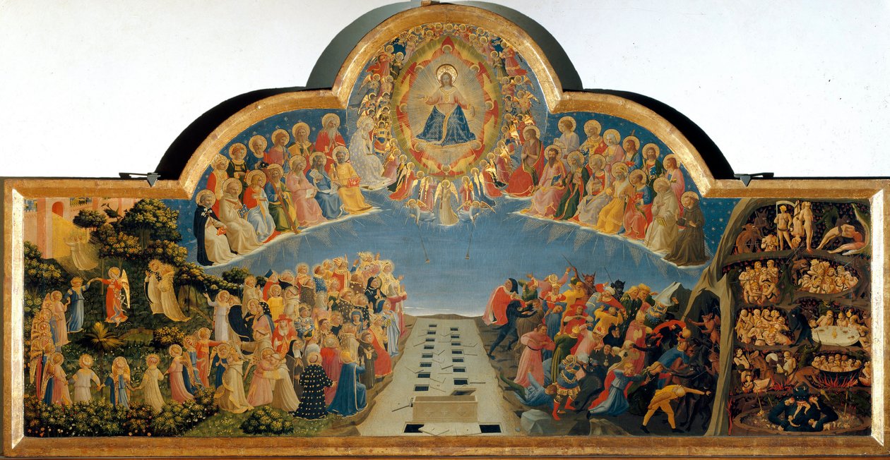 Sąd Ostateczny Detrempe na drewnie Guido di Pietro (lub Fra Giovanni da Fiesole) dit Fra Angelico lub il Beato (1400-1455). Rozmiar 105x210 cm Muzeum San Marco. Florencja autorstwa Fra  Angelico