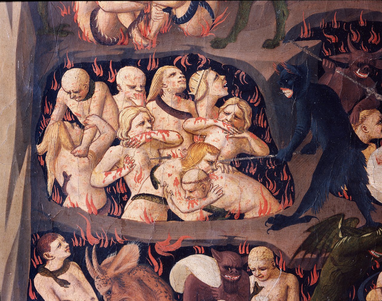 Sąd Ostateczny: Piekło (tempera na drewnie) autorstwa Fra  Angelico