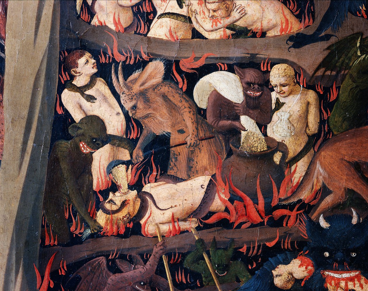 Sąd Ostateczny: Piekło (tempera na drewnie) autorstwa Fra  Angelico