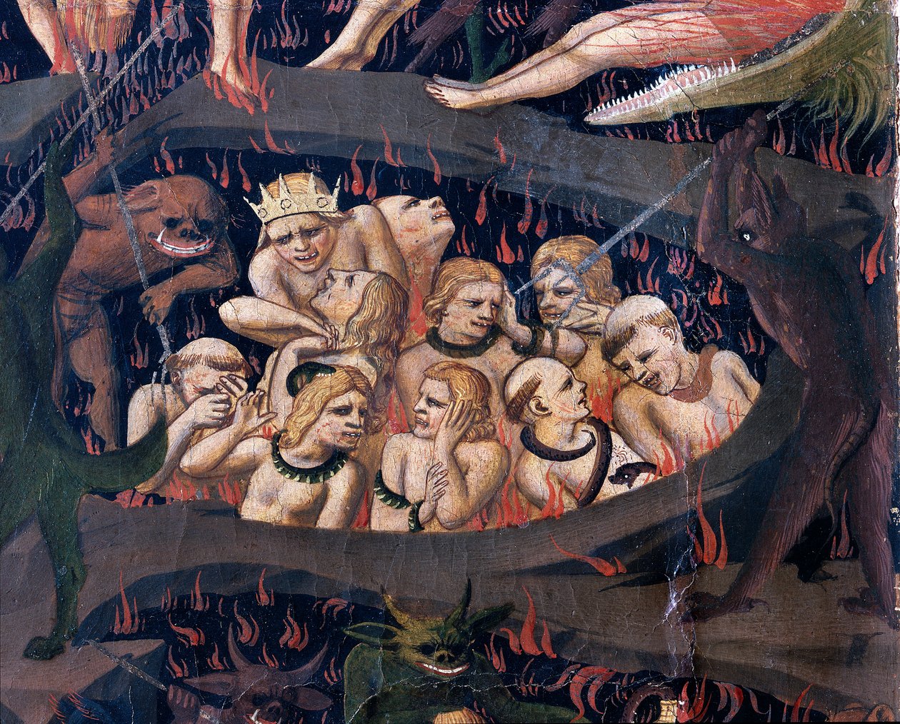 Sąd Ostateczny: Piekło (tempera na drewnie) autorstwa Fra  Angelico