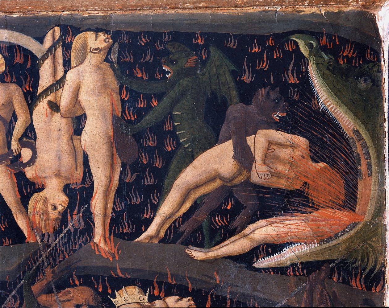 Sąd Ostateczny: Piekło (tempera na drewnie) autorstwa Fra  Angelico