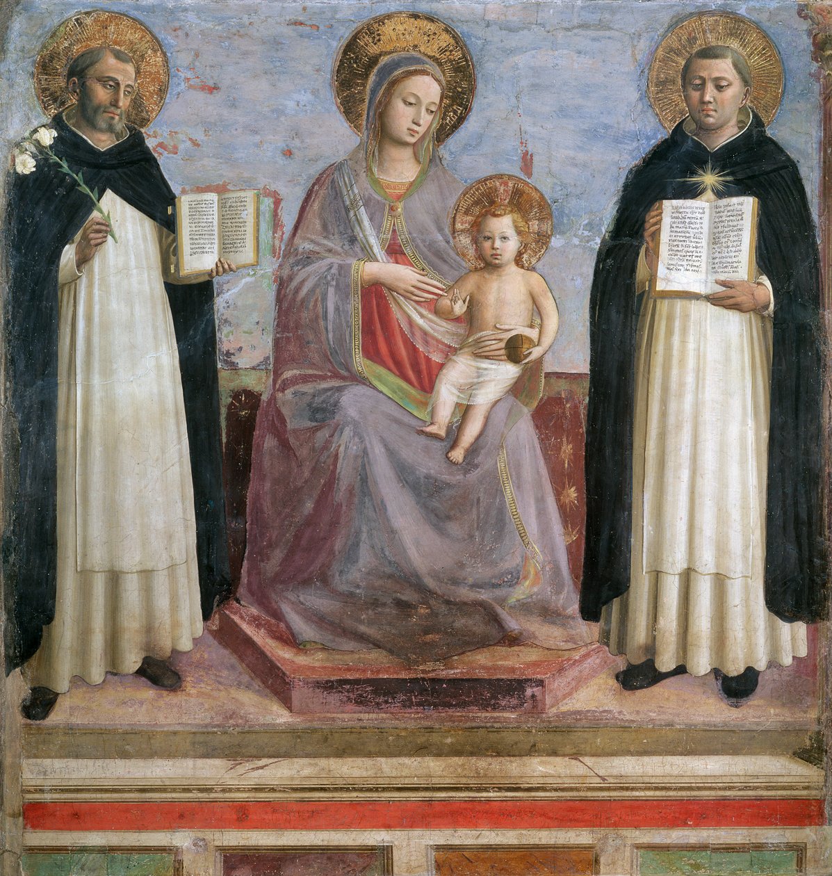 Dziewica z Dzieciątkiem z SS Dominikiem i Tomaszem z Akwinu autorstwa Fra  Angelico