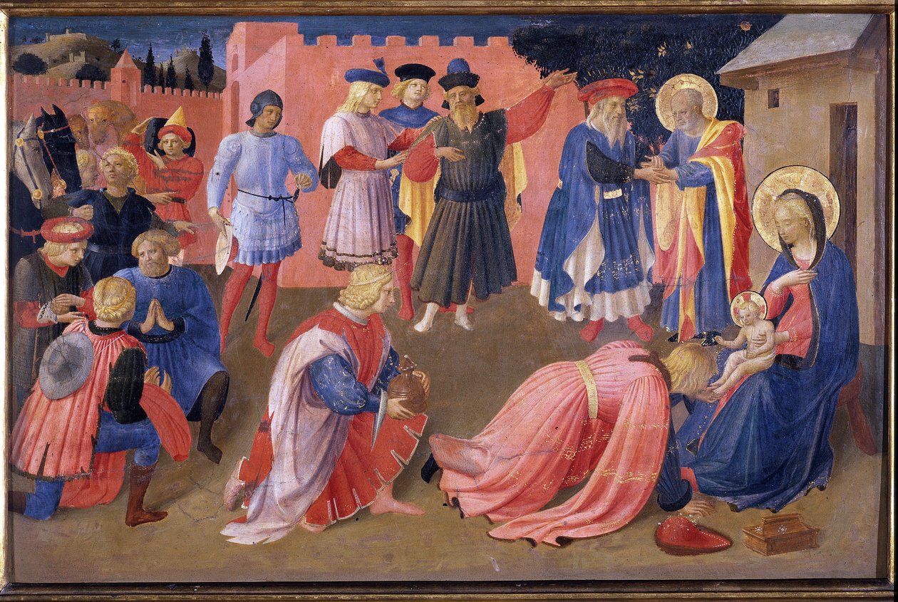 Uwielbienie magów. Tabernakulum Linaioli (Malarstwo na drewnie) autorstwa Fra  Angelico