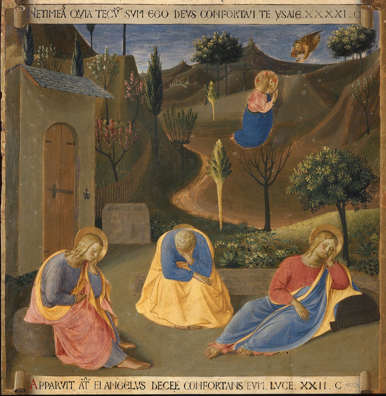 Agonia w ogrodzie Getsemani. Życie Chrystusa, Armadio degli Argenti. (Tempera na drewnie autorstwa Fra  Angelico