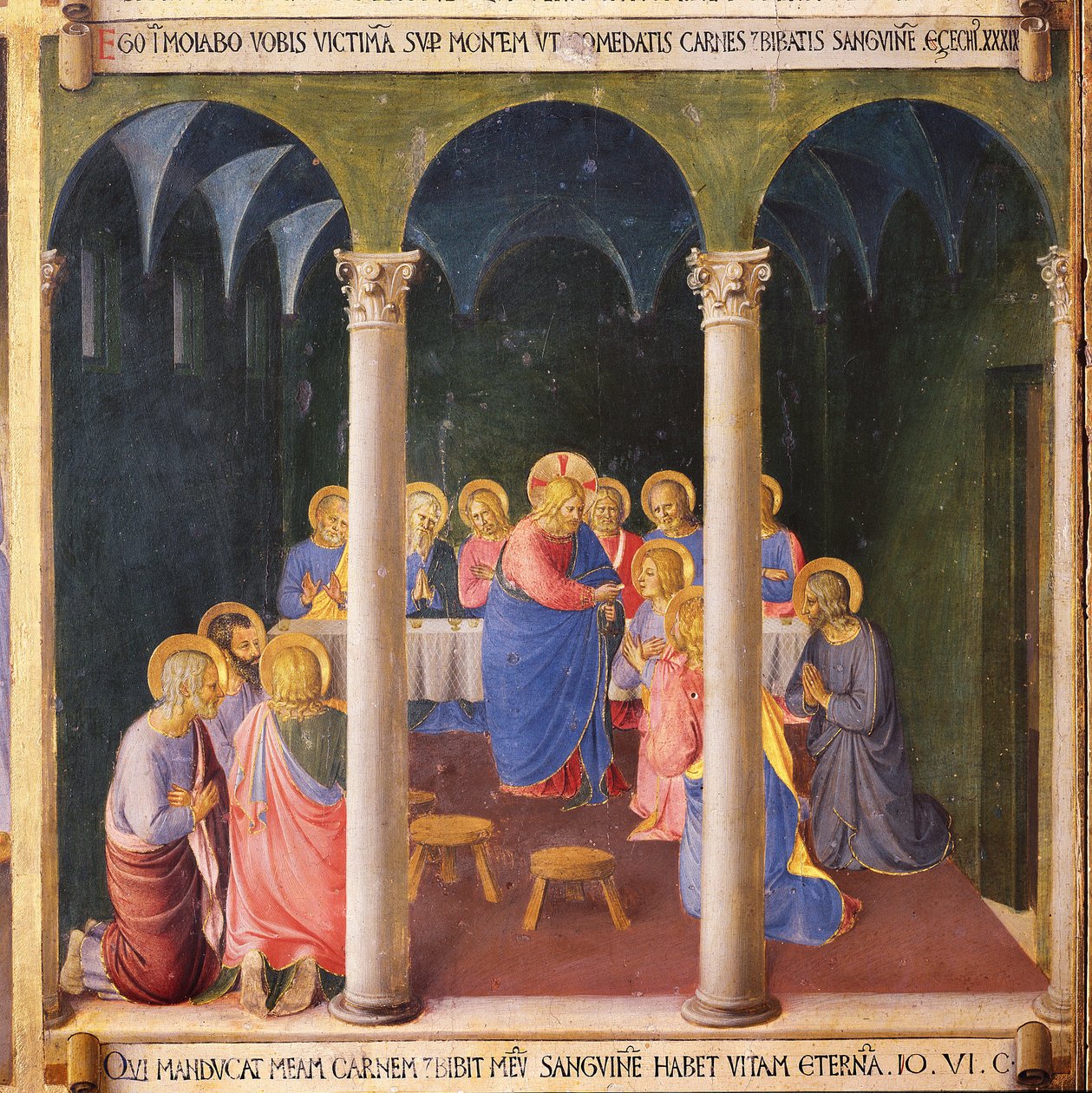 Komunia. Życie Chrystusa, Srebrna Szafa. (Tempera na drewnie autorstwa Fra  Angelico