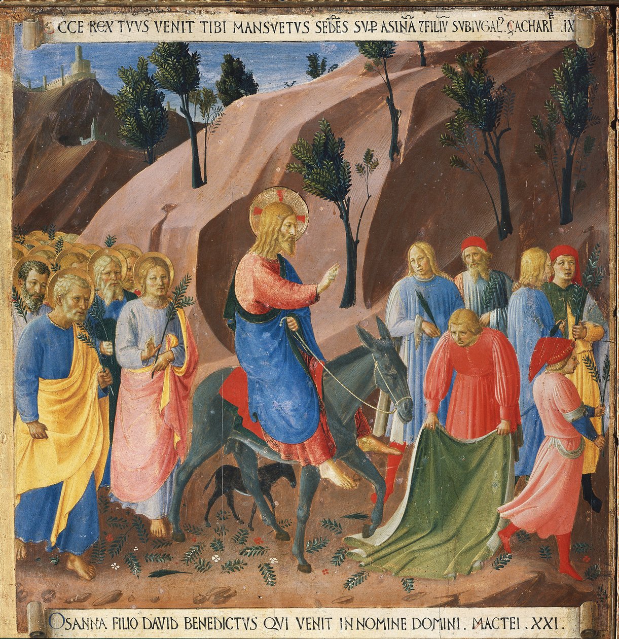 Wjazd do Jerozolimy. Życie Chrystusa, Srebrna Szafa. (Tempera na drewnie autorstwa Fra  Angelico