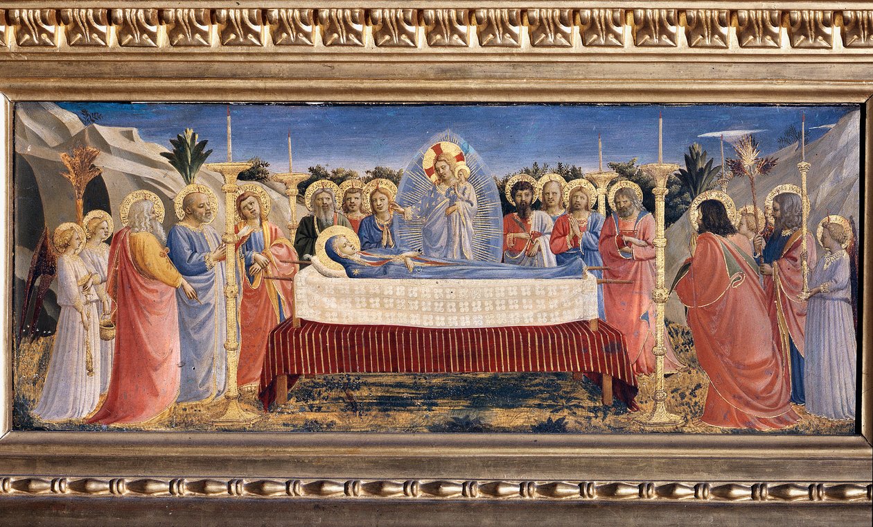 Pogrzeby Dziewicy (malarstwo na drewnie) autorstwa Fra  Angelico