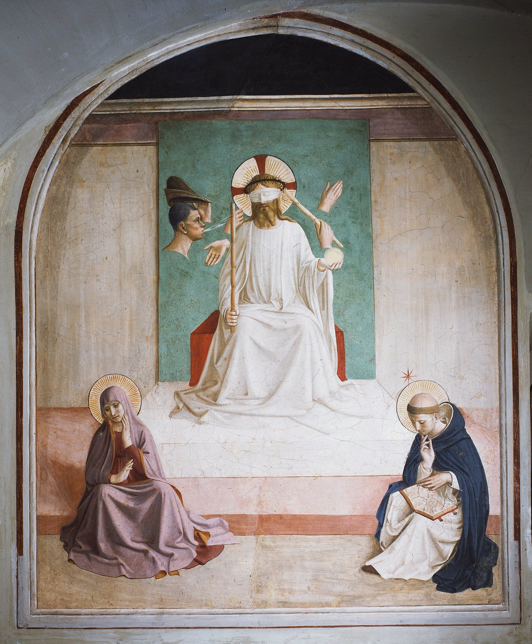 Naśmiewanie się z Chrystusa z Maryją i św. Dominikiem autorstwa Fra  Angelico