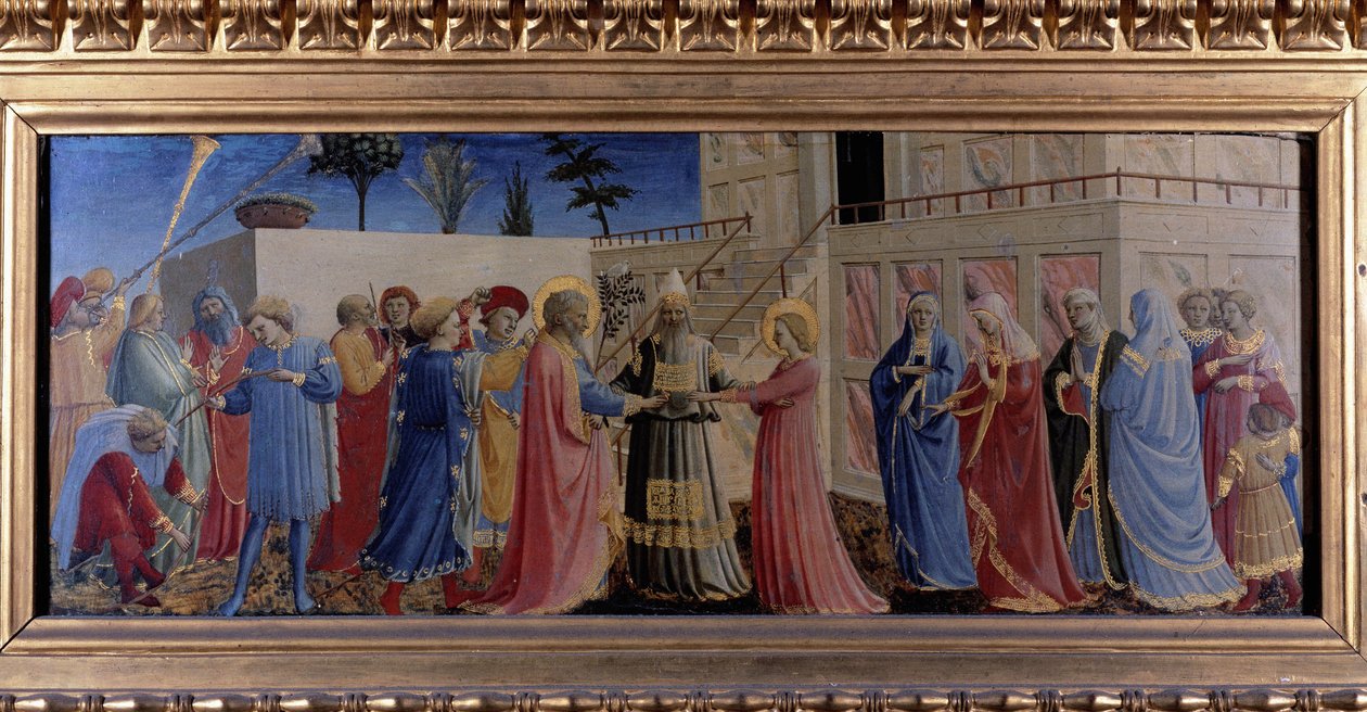 Wesele Dziewicy. Predelle (Malarstwo na drewnie) 1435 autorstwa Fra  Angelico