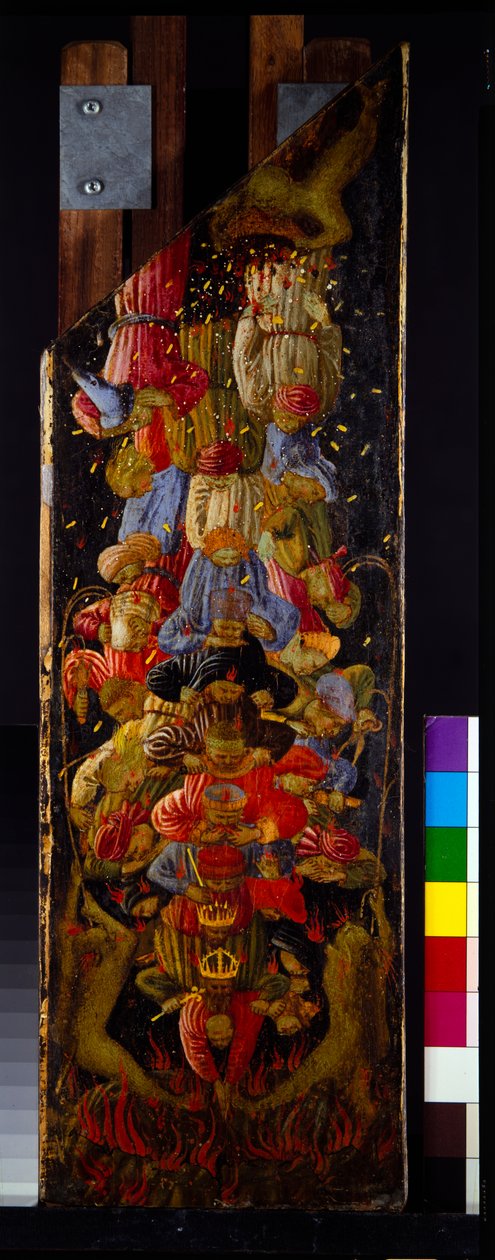 Dwa panele z Sądu Ostatecznego przedstawiające wejście do nieba i zejście do piekła (panel) autorstwa Fra (c.1387-1455) Angelico