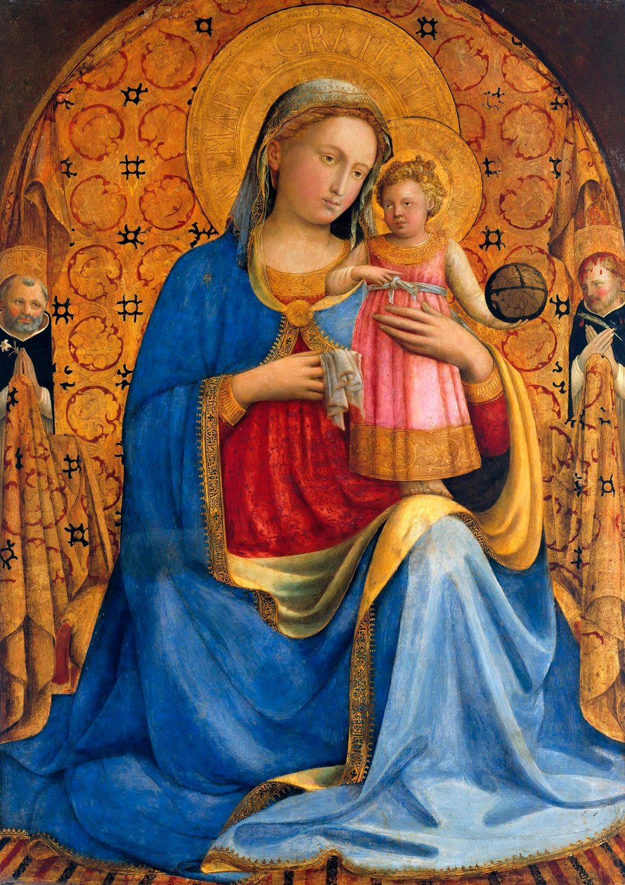 „„ Dziewica z Dzieciątkiem ze św. Dominikiem i św. Werony „” (Madonna z Dzieciątkiem ze św. autorstwa Fra  Angelico