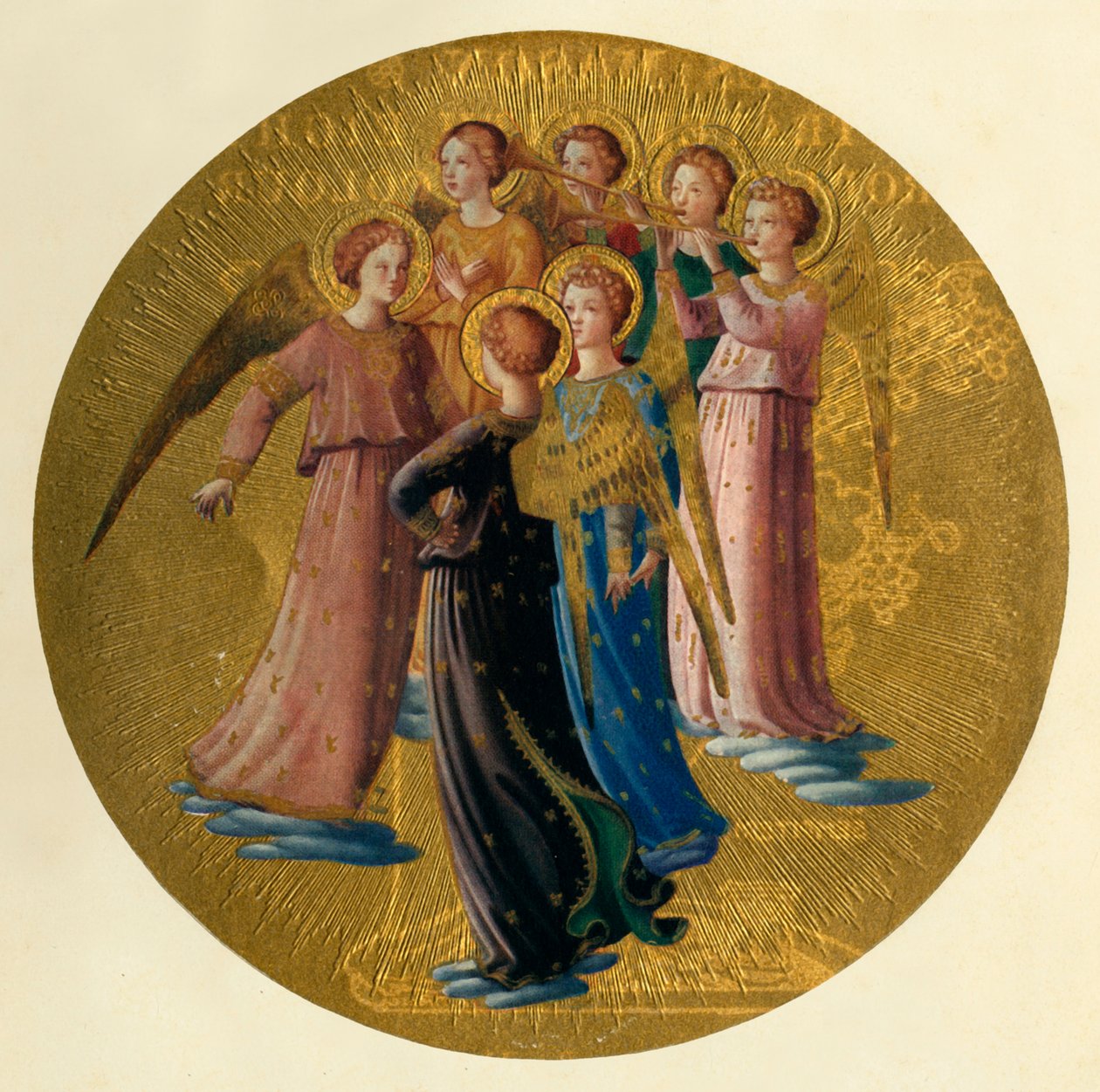 Grupa aniołów, XV w., ok. 1909 r. autorstwa Fra Angelico